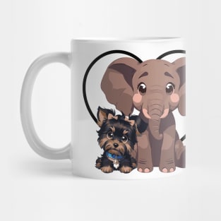 Elephant and Dog Friends Mug